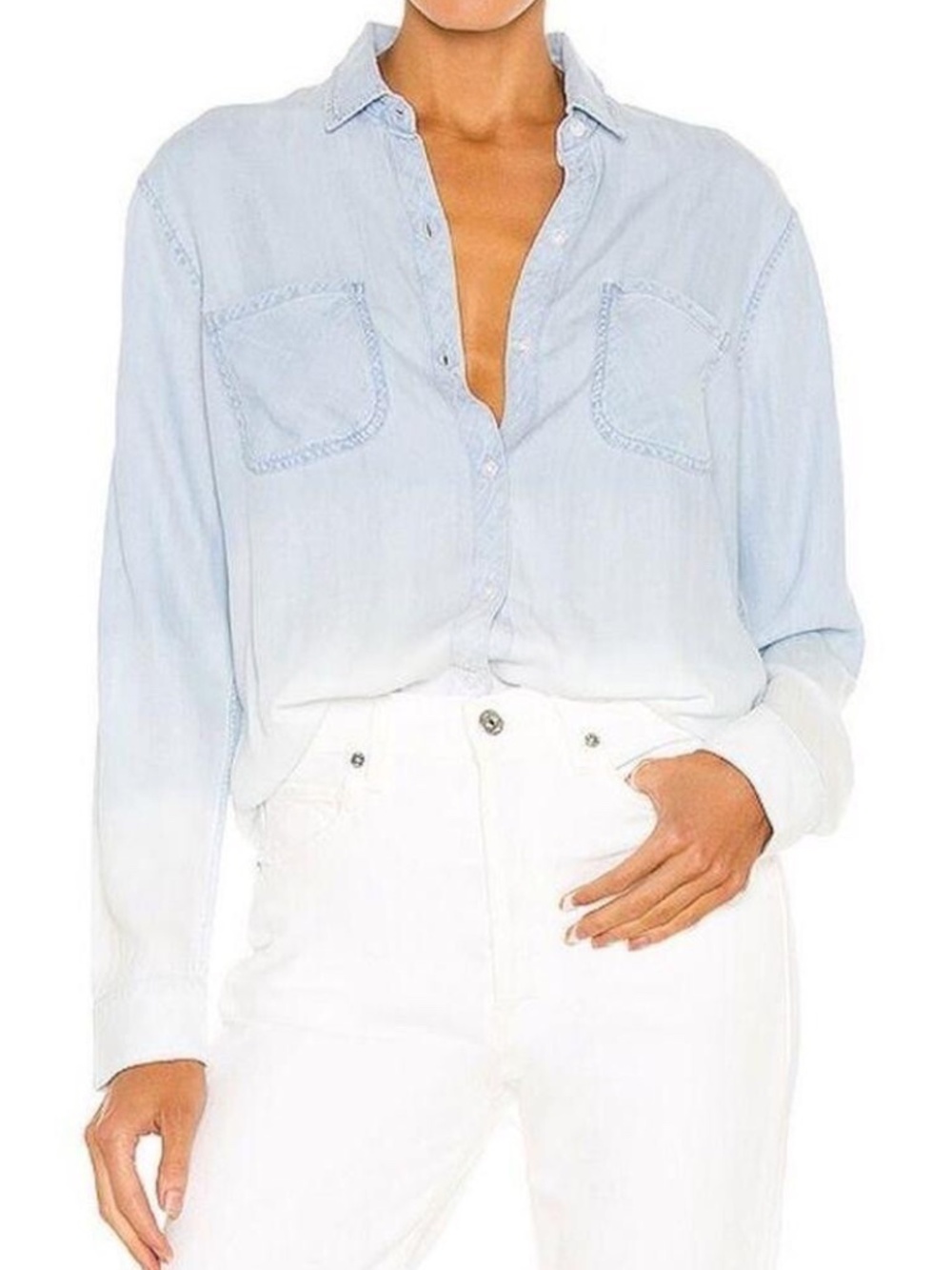 Rails Carter Light Vintage Dip Dye Button Down Shirt - size small